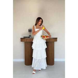 Vestido Casual Amarillo de Tirantes Finos con Lazo en la Espalda, Corte A, Cintura Natural, Transpirable, Ideal para Fiestas y Celebraciones, Venta al por Mayor - Product Image 6