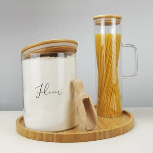 3L Borosilicate Large Kitchen Food Flour <strong>Laundry</strong> Canister Manson Glass Storage <strong>Jars</strong> with Bamboo Lid - Product Image 6