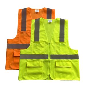Gilet de sécurité en maille orange CITICITY, veste réfléchissante pour ingénieurs du bâtiment, gilet haute visibilité multi-poches avec texte imprimé - Product Image 5