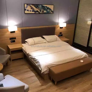 Wholesale Hotel Apartment Bedroom Furniture Affordable Wooden Bed <b>Sets</b> with Nightstands Lounge Seating Wardrobe <b>Side</b> <b>Table</b> & Det - Product Image 5