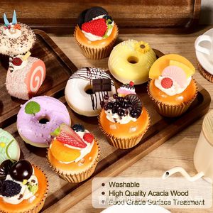 Solid Wood <b>Tray</b> Rectangular Natural Color For Home Coffee <b>Tea</b> Cake Party Serving - Product Image 5