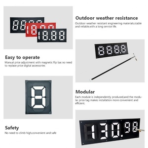 Customized Digit Display 7 Price Display <b>Board</b> <b>Magnetic</b> Petrol Oil Sign Oil Price Display - Product Image 4