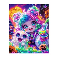 Prix de gros usine Articles de décoration d'Halloween pour la maison Livraison directe Kit de peinture perlée DIY Personnages de dessins animés Articles d'Halloween