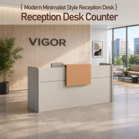 Bureau de réception en bois moderne, minimaliste, écologique et durable, avec rangement multifonctionnel, personnalisable, mobilier commercial pour hôtels