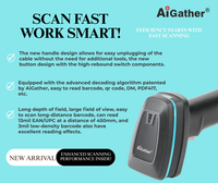 Escáner de Códigos de Barras 2D QR AiGather con Sensor CMOS de Imagen 1280*800, USB Plug and Play, Negro, Garantía de 2 Años, 120FPS, en Stock, A-9620SR