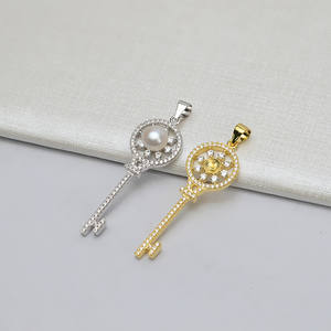 Colgante de Plata S925 de Moda Europea y Americana, Soporte para Colgante con 7-8 Perlas, Colgante DIY para Llaves para Mujer - Product Image 1