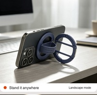 Support de téléphone portable magnétique double face multifonctionnel léger et fin en ABS, rotatif à 360 degrés avec clip automatique, idéal pour les utilisateurs nomades