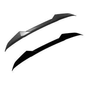 Audi Rear Spoiler Piano Black Carbon Fiber Texture Ducktail Trunk Wing 2017-2024 Avant B9 <b>Sline</b> - Product Image 5