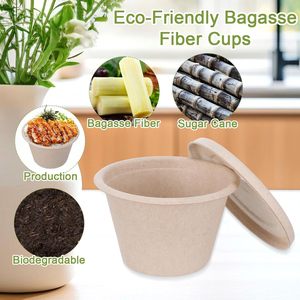 Tolare – Lot de 150 coupes à glace jetables légères de 4 oz avec couvercles, bols en papier compostables et écologiques - Product Image 4