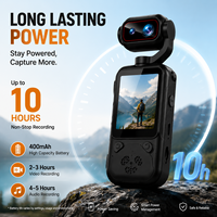 Caméra d'action WiFi portable 1080P avec écran rabattable et objectif rotatif pour vlog d'aventure en plein air