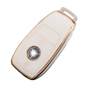 Cover Fob Holder Shell Keychain For Mercedes Benz Smart C E S GLE Car Key Case