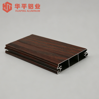 Perfil de Aleación de Aluminio con Acabado de Grano de Madera, Tubo Cuadrado y Rectangular para Ventanas, Puertas y Marcos de División del Hogar