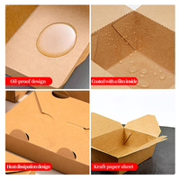 Boîte à emporter en papier kraft biodégradable, pliable, étanche, conteneur alimentaire pour avion, logo imprimé sur mesure
