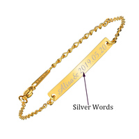 Bracelet de barre de nom personnalisable de boutique barre gravable Bracelet réglable barre creuse personnalisée