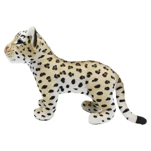 Venta al por mayor realista animal salvaje juguetes de peluche personalizado Zoo animales leopardo peluche juguetes de peluche para niños
