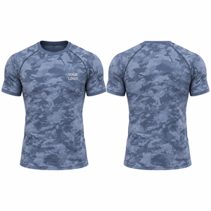 Custom <b>Tshirts</b> With Embroidery Logo <b>High</b> Quality Camo Performance Tee Raglan Sleeve Breathable Gym Training Team Apparel - Product Image 2