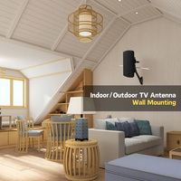 Antenne TV numérique HD longue portée Antop pour extérieur et intérieur avec gain de 27 dB et VHF amélioré pour la réception des chaînes de télévision locales