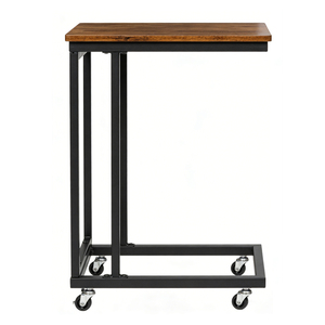 <span class=keywords><strong>Table</strong></span> d'appoint mobile en bois et métal, <span class=keywords><strong>table</strong></span> roulante pour canapé et lit, <span class=keywords><strong>plateau</strong></span> de service pour collations et télévision, pour salon et chambre à coucher - Product Image 3