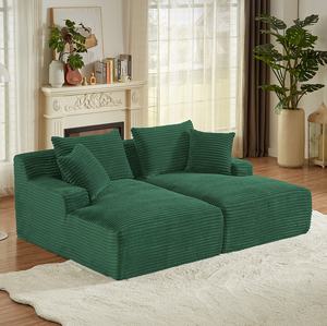 Compressible Double Chaise Lounge Set-Fluffy Modern Memory Foam Sleeper Loveseat No Assembly Required Apartment & Hotel Use - Product Image 5