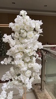 Fleurs artificielles blanches personnalisées Décor de mariage Décoration De Fiestas Objets décoratifs Toile de fond de fleurs