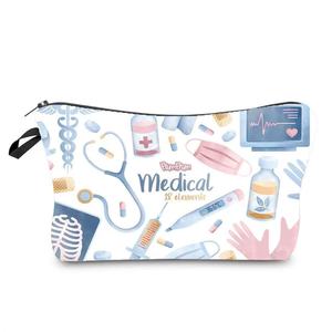 <b>Stethoscope</b> Nurse Custom Name Canvas Bag Organizer Travel Storage Medicine Bags Perfume Lipstick Pouch Personalized Gift Nurses - Product Image 2