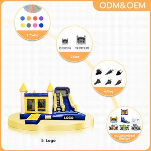 Castillo Inflable Comercial Personalizado al por Mayor, 6x6, para Exteriores, con Tobogán de Agua - Product Image 2