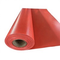 Tissu en fibre de verre enduit de PVC, ignifuge, imperméable, rouge, haute résistance, pour bâche, tente, auvent