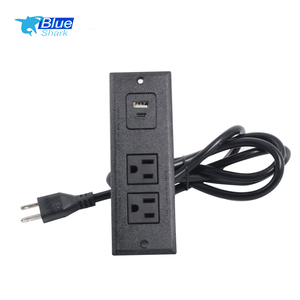 Enchufe de Extensión ABS con 2 Puertos USB PD20W y 2 Tomas de Corriente, <span class=keywords><strong>Regleta</strong></span> de Escritorio Empotrada Integrada, Enchufe Estadounidense, Uso Hospitalario e Industrial, IP22, Cable de 2m - Product Image 2