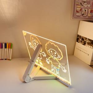 Tablero de Mensajes <span class=keywords><strong>Luminoso</strong></span> 3D, Decorativo, Portátil para Niños, Pizarra de <span class=keywords><strong>Lona</strong></span> Borrable en Seco, Tablero Acrílico con Luz - Product Image 2