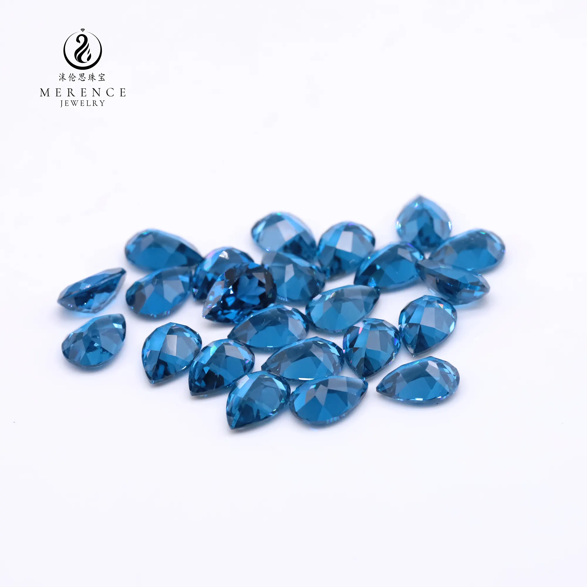 Merence Jewelry Loose Aquamarine Blue Stone Pear Cut Spinel 119# Gemstone Spinel For Jewelry