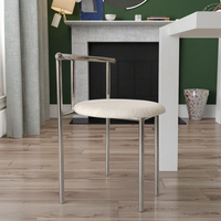 Chaise de salle à manger en acier inoxydable pour la maison, chaise moderne pour la chambre des filles, coiffeuse de maquillage, design vintage