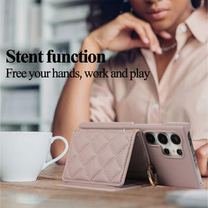 Para <span class=keywords><strong>Samsung</strong></span> Galaxy S22 S23 S24 S25 Ultra tarjetero funda de teléfono pequeña fragancia Pu cuero bandolera funda protectora para mujer - Product Image 5