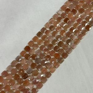 <span class=keywords><strong>Perline</strong></span> Sfaccettate Quadrate Piatte 10*10mm in Pietra Naturale, Distanziatori in Cristallo Sottile per Creazione di Gioielli Fai-da-Te - Product Image 2