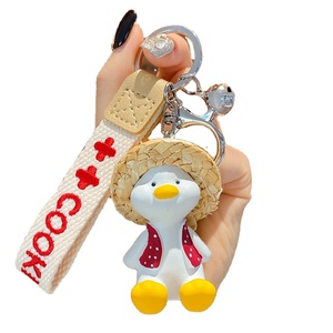 Factory Supplier Custom Green Toy Key Chain Birthday Gifts Pretty Yellow Duck Car Key Chain
