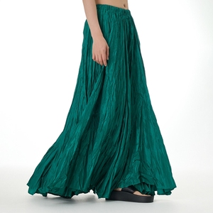 2024 nueva falda suelta de talla grande para mujer, Falda plisada de cintura alta de verano, falda oscilante grande - Product Image 5