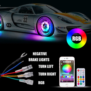 Rgb multicolor Chasing 12V rueda cubo luz 14 "15" 17 "aplicación Bluetooh música Control Led rueda luces para coche SUV todoterreno <span class=keywords><strong>Jeep</strong></span> - Product Image 3