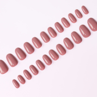 AIERFEI 24 pièces couleur rose couleur nude court ovale court rond doux Gel presse sur les ongles faux ongles fournisseur ongles en gros
