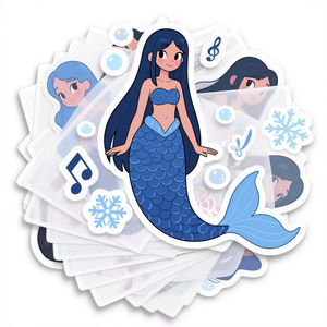 Custom <b>Waterproof</b> Gel Sticker Labels Die Cut & Kiss Cut Eco-Friendly UV <b>Varnished</b> Cartoon Pattern - Product Image 5