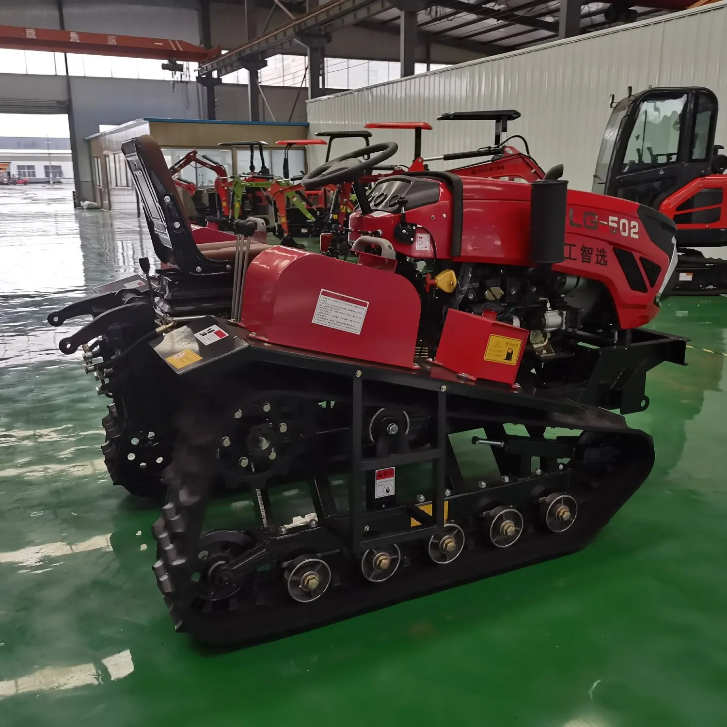 Shandong Laizhou Cultivador de Tractor sobre orugas agrícola con excavadora y accesorios multifunción Mini motor diésel