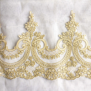 Tissu en dentelle à sequins brodés floraux 2025, nouveau, pour la confection de robes de mariée, de vêtements, de rideaux, de tissus décoratifs, en polyester - Product Image 1