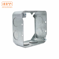 Anneau d'extension carré en acier prégalvanisé de 4 pouces 53171, anneau d'extension de 2-1/8 pouces de profondeur pour boîte de jonction électrique carrée de 4 pouces