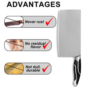 Couteau de chef de cuisine chinois à manche forgé durable et tranchant en acier inoxydable couperet pour viande de boucher et légumes vente en gros - Product Image 5