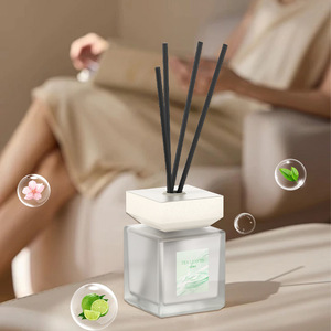 Square <b>Reed</b> <b>Diffuser</b> Set Liquid Air Freshener Sticks Home Fragrance Decor for Living Room Bedroom - Product Image 1