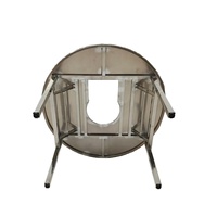 Table de Repas Pliante en Acier Inoxydable, Gril BBQ 2-en-1, Réchaud à Gaz Butane & Réchaud à Charbon pour Hotpot de Restaurant Coréen et Pique-Nique