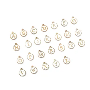 Metall Zink Legierung mit Emaille Alphabet Buchstaben Charms Anhänger für DIY Armband Ohrring Halskette Herstellung Schmuck Funds tücke