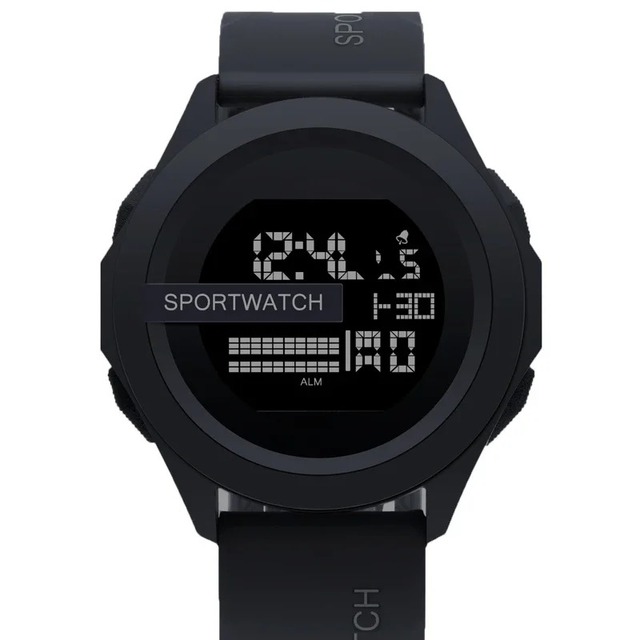 New Sport Watch Men Digital Wristwatch Luminous Date Week Stopwatch Waterproof Business Clock 40mm Dial Display Silicone Band