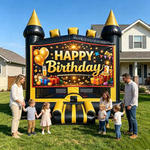 Château gonflable à thème pour fête d'anniversaire avec toboggan, combo extérieur et intérieur, château de saut pour enfants pour location de fête - Product Image 2