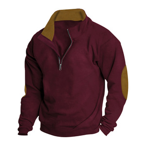 Sweat-shirt décontracté pour homme, brodé, à blocs de couleur, col montant, manches longues, épais, pour le printemps et l'automne - Product Image 5