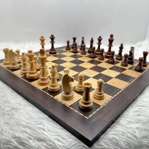 Scacchiera <span class=keywords><strong>in</strong></span> Ebano di Alta Qualità con <span class=keywords><strong>Pezzi</strong></span> <span class=keywords><strong>in</strong></span> <span class=keywords><strong>Legno</strong></span> Massello Lucidato da 3,8 Pollici per Competizioni Internazionali di <span class=keywords><strong>Scacchi</strong></span> - Product Image 6