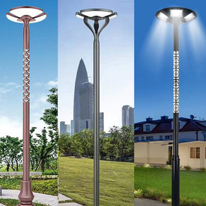 Lampadaire de jardin extérieur en laiton, lumière LED 2700K blanc chaud doux, abat-jour en verre, IP66, AC 220V, semi-encastré, détecteur de mouvement, solaire - Product Image 4